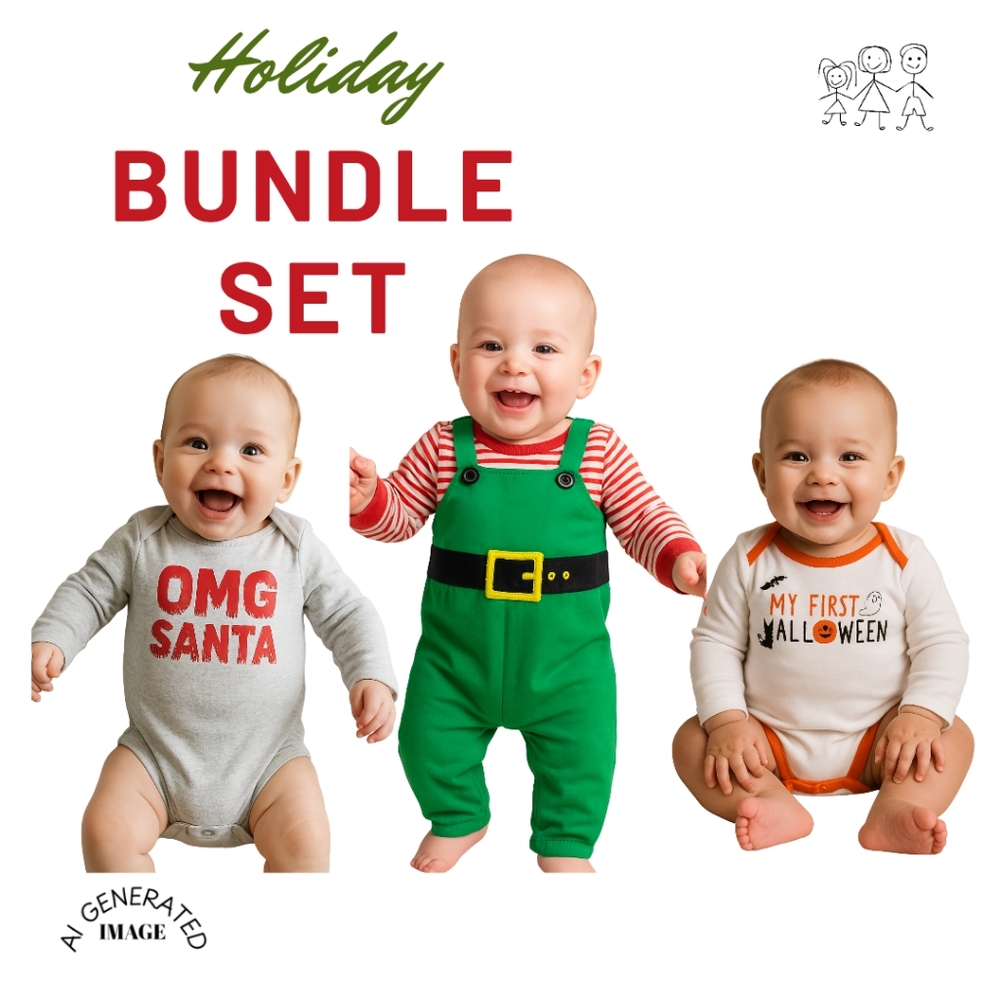 BOY'S HOLIDAY OUTFITS BUNDLE SIZE 12-18 MOS